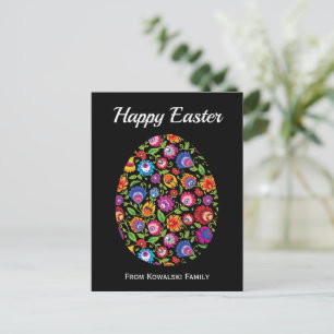 Beautiful Folklore Easter Egg with custom text  Postcard