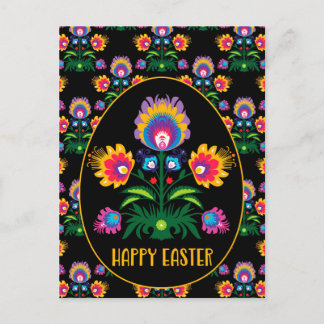 🐤🌹Beautiful Folklore Pysanka Easter Egg Postcard