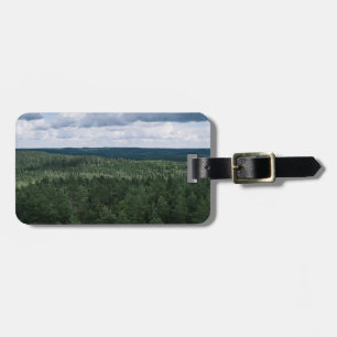 Beautiful Forest Landscape Aerial Photo With Text Luggage Tag