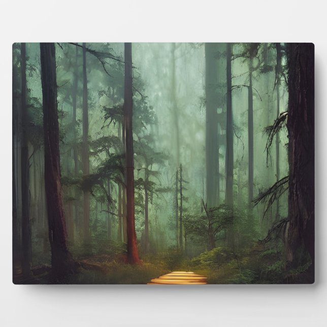 Beautiful Forest Path Digital Artwork Tabletop Plaque (Front)