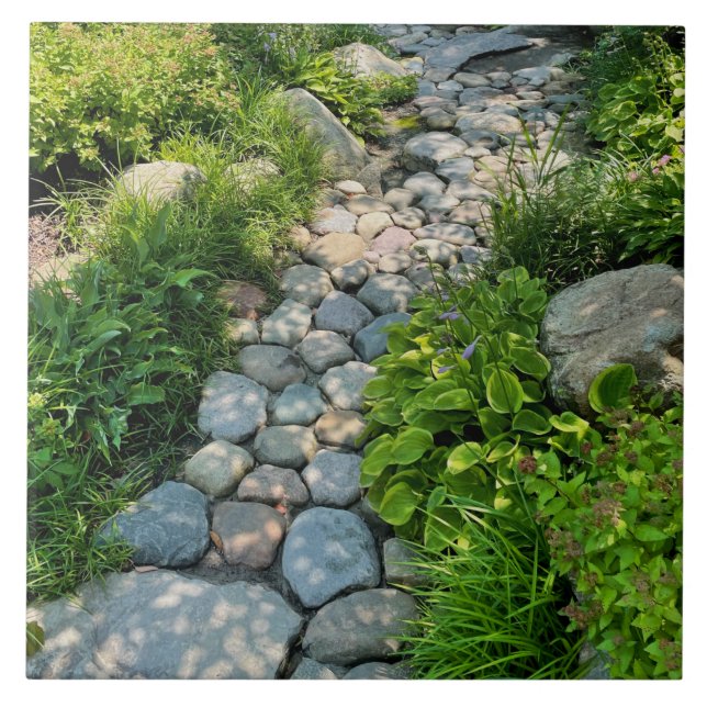 Beautiful forest photo sunlit trees photo template ceramic tile (Front)