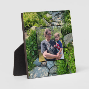 Beautiful forest photo sunlit trees photo template plaque