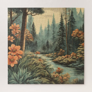 Beautiful Forest River Landscape  Jigsaw Puzzle