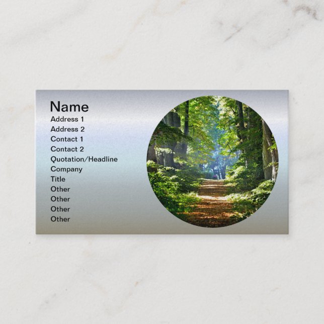 Beautiful Forest Road in Summer Business Card (Front)