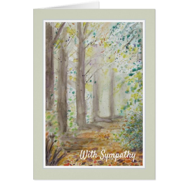 Beautiful Forest Trees Sympathy Memories Card (Front)