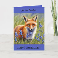 Beautiful Fox in Bluebell meadow Birthday Card