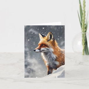 Beautiful Fox in Snow Blank Greeting Card