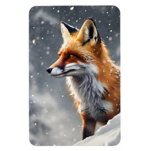 Beautiful Fox in Snow Magnet