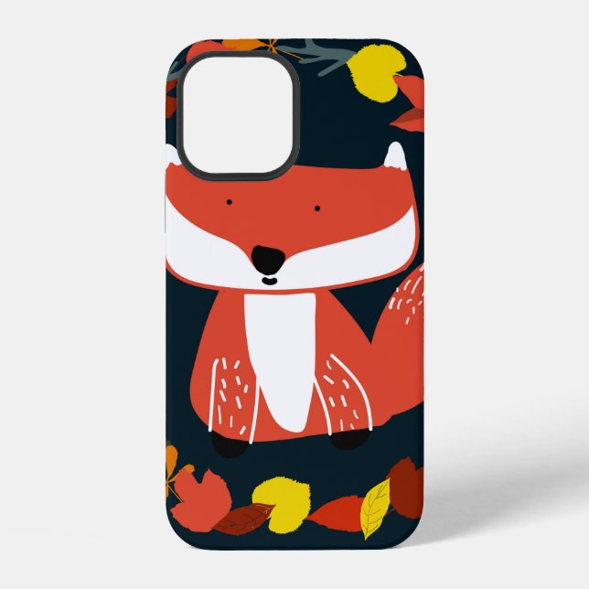 Beautiful fox in winter forest pattern iPhone case (Back)