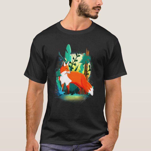 Beautiful Fox Living In His Own Peaceful World Men T-Shirt (Front)