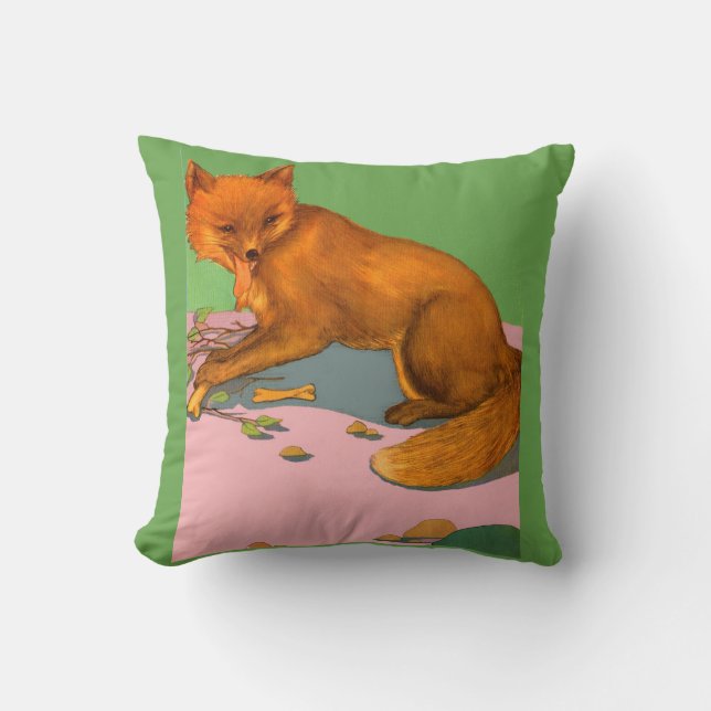 beautiful fox print cushion (Front)