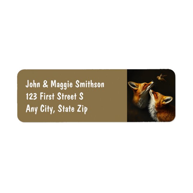Beautiful Foxes Butterfly Animal Nature Wildlife  Return Address Label (Front)