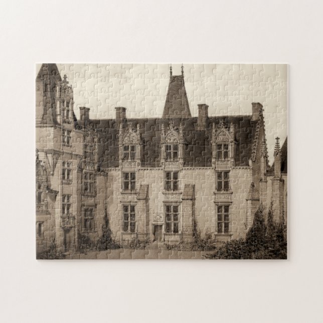 Beautiful French Chateau in Sepia Tones Jigsaw Puzzle (Horizontal)