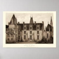 Beautiful French Chateau in Sepia Tones