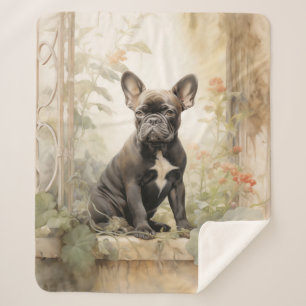 Beautiful Frenchie Sherpa Blanket