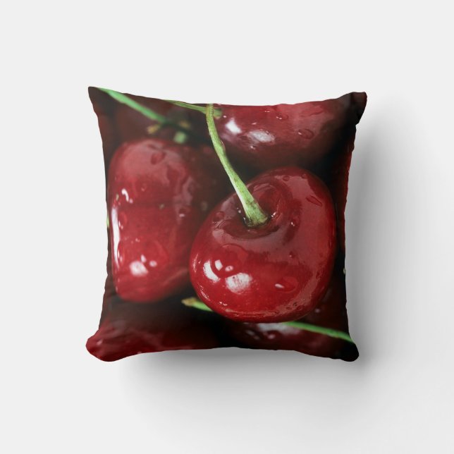 Beautiful Fresh Cherries Ready to Eat Cushion (Front)