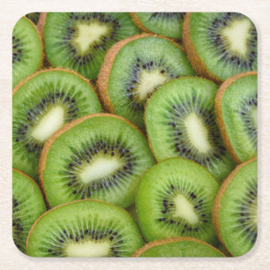 Beautiful Fresh KiWi Ready to Eat Square Paper Coaster