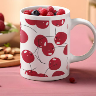 Beautiful Fresh Red Cherry Themed Coffee Mug