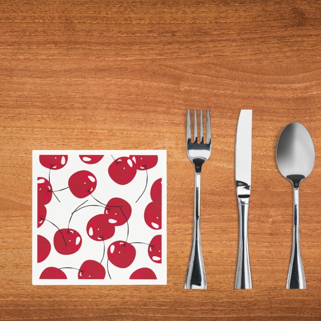 Beautiful Fresh Red Cherry Themed Napkin (Creator Uploaded)