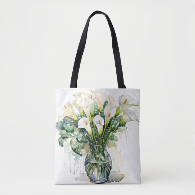 Beautiful Freshly Picked Calla Lilies Tote Bag (Front)