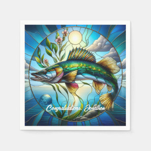 Beautiful Freshwater Fish and Blue Lake  Napkin