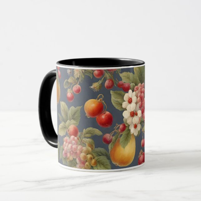 Beautiful Fruits and Flowers. French Style Mug (Front Left)
