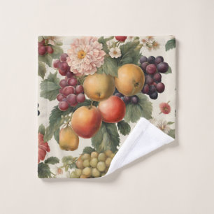 Beautiful Fruits and Flowers in French Style Bath Towel Set