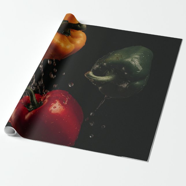 Beautiful Fruits And Vegetables Wrapping Paper (Unrolled)