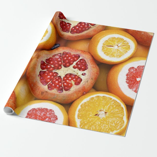 Beautiful Fruits And Vegetables Wrapping Paper (Unrolled)