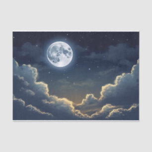 Beautiful Full Moon Above the Clouds Tissue Paper