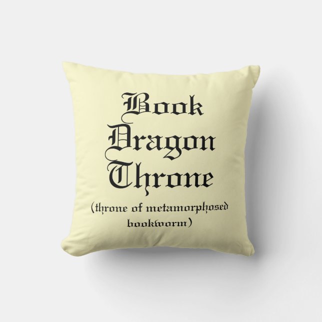 Beautiful & funny book lovers' throw pillow (Front)