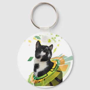 Beautiful funny cat key ring
