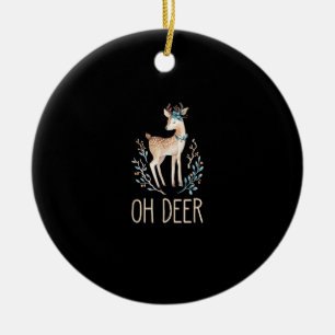 Beautiful Funny Deer Oh Deer Modern Design Ceramic Ornament