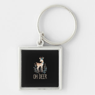 Beautiful Funny Deer Oh Deer Modern Design Key Ring