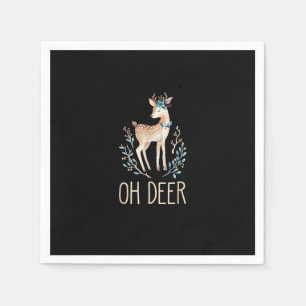 Beautiful Funny Deer Oh Deer Modern Design Napkin