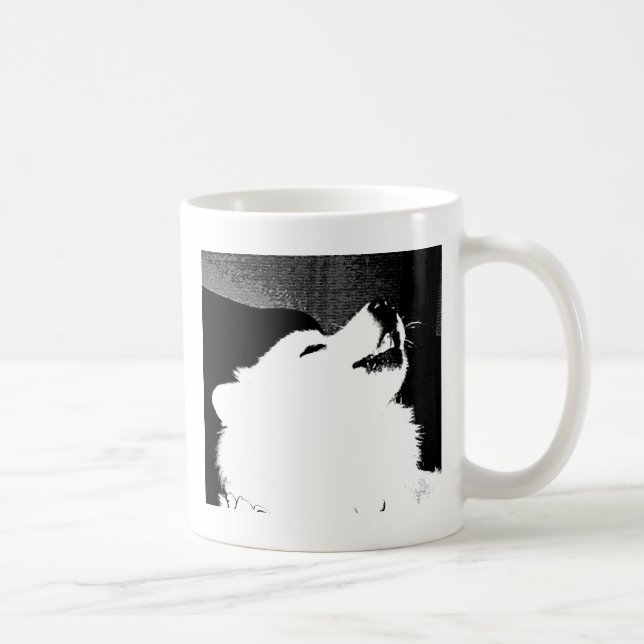 Beautiful furry Samoyed white dog Coffee Mug (Right)
