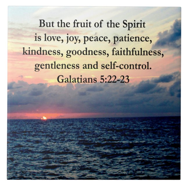 BEAUTIFUL GALATIANS FRUITS OF THE SPIRIT CERAMIC TILE (Front)