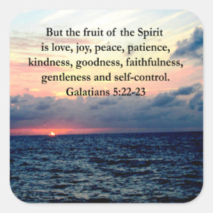 BEAUTIFUL GALATIANS FRUITS OF THE SPIRIT SQUARE STICKER