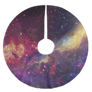 Beautiful galaxy, nebula, starry sky. brushed polyester tree skirt