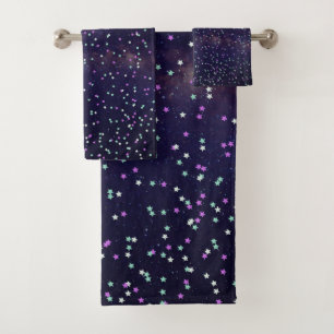 Beautiful galaxy,stars bath towel set