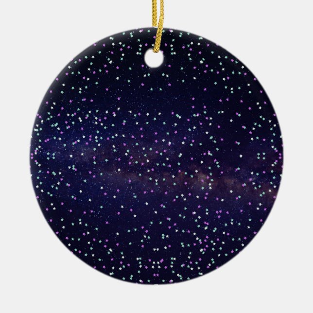 Beautiful galaxy,stars ceramic ornament (Front)