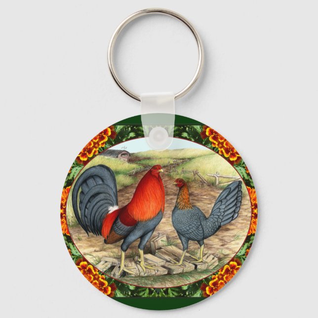 Beautiful Game Fowl Key Ring (Front)
