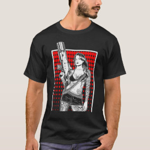 Beautiful Gangster Girl Criminal with Gun Gift T-Shirt