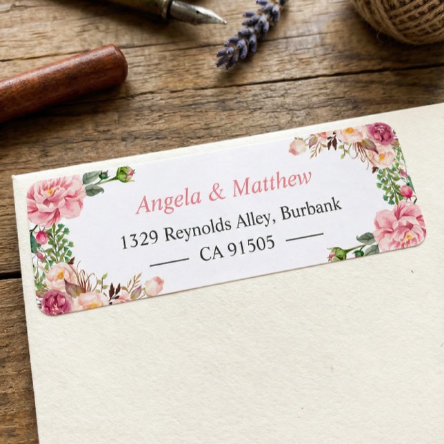 Beautiful Garden Floral Wrap Personalised Return Address Label (Creator Uploaded)