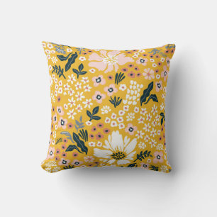 Beautiful garden flowers on yellow background. Sea Cushion