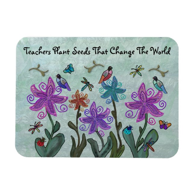 Beautiful Garden Teachers Magnets (Horizontal)