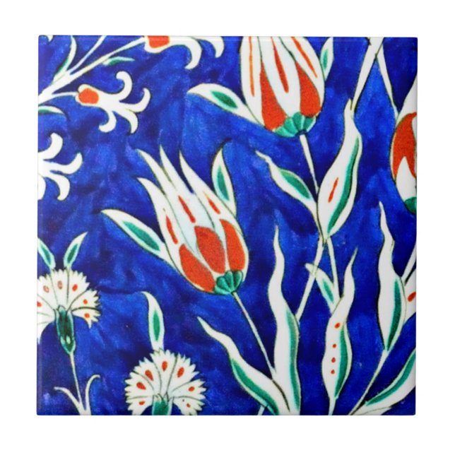 Beautiful garden (tulips) ceramic tile (Front)