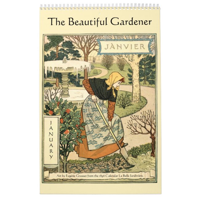 Beautiful Gardener Art Nouveau by Grasset Calendar (Cover)