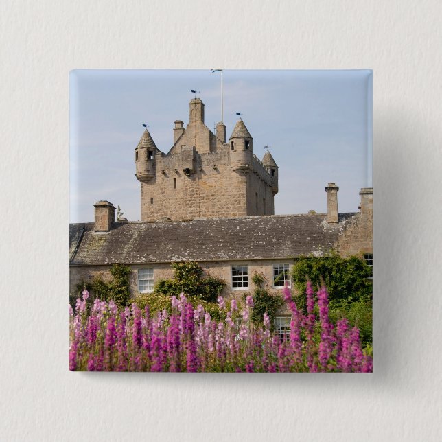 Beautiful gardens and famous castle in Scotland 2 15 Cm Square Badge (Front)