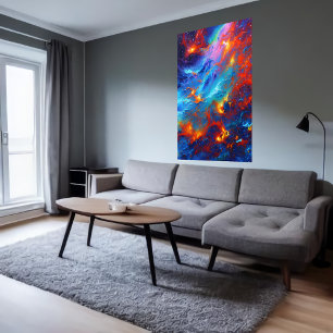 Beautiful gas cloud in space   AI Art Poster